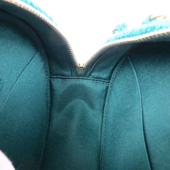 CHANEL 19 CC Logo Round Chain Mini Shoulder Bag Tweed Leather Green 332LC528 - Picture 8 of 16